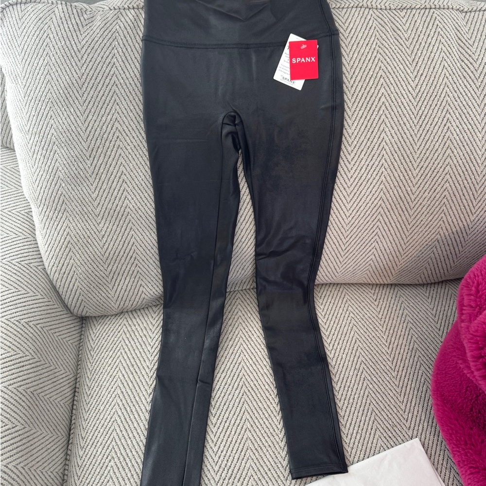 SPANX Faux Leather Black Leggings